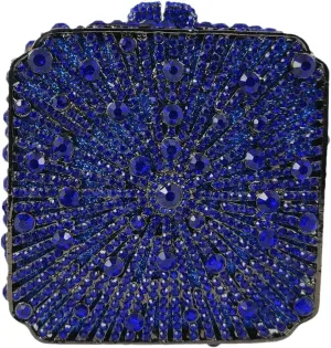 Boutique De FGG Women Metal Box Crystal Clutch Purse Evening Bag Wedding Bridal Rhinestone Handbags Party Clutch Bag,Mini