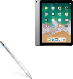BoxWave Stylus Pen Compatible with Apple iPad Pro (2nd Gen 2017) (12.9 in) - AccuPoint Active Stylus, Electronic Stylus with Ultra Fine Tip - Metallic Silver