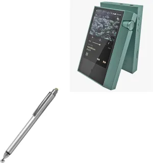 BoxWave Stylus Pen Compatible with Astell & Kern AK70 - DualTip Capacitive Stylus, Fiber Tip Disc Tip Capacitive Stylus Pen - Metallic Silver