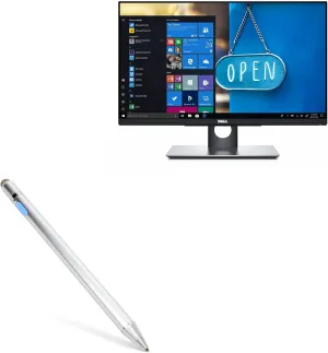 BoxWave Stylus Pen Compatible with Dell P2418HT (23.8 in) - AccuPoint Active Stylus, Electronic Stylus with Ultra Fine Tip - Metallic Silver
