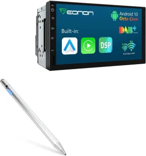 BoxWave Stylus Pen Compatible with Eonon Q04PRO - AccuPoint Active Stylus, Electronic Stylus with Ultra Fine Tip - Metallic Silver