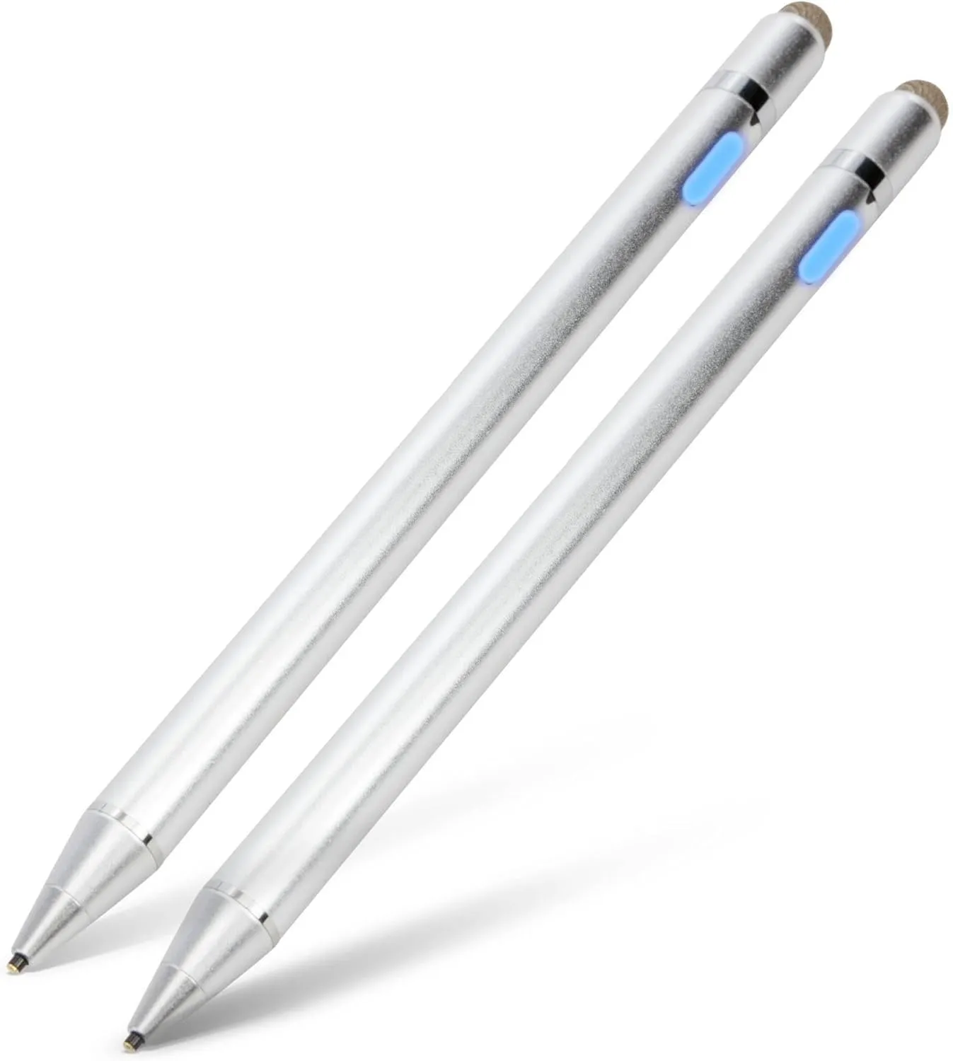BoxWave Stylus Pen Compatible with Eonon Q24PRO - AccuPoint Active Stylus (2-Pack), Electronic Stylus with Ultra Fine Tip - Metallic Silver