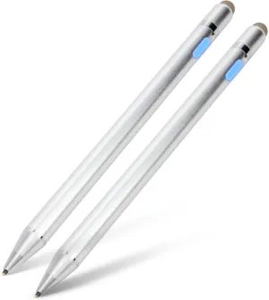 BoxWave Stylus Pen Compatible with Eonon Q24PRO - AccuPoint Active Stylus (2-Pack), Electronic Stylus with Ultra Fine Tip - Metallic Silver