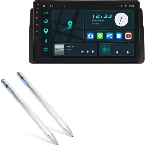 BoxWave Stylus Pen Compatible with Eonon Q50PRO - AccuPoint Active Stylus (2-Pack), Electronic Stylus with Ultra Fine Tip - Metallic Silver