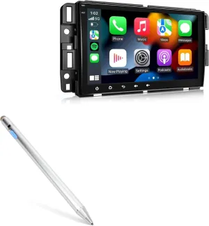 BoxWave Stylus Pen Compatible with Eonon Q80PRO - AccuPoint Active Stylus, Electronic Stylus with Ultra Fine Tip - Metallic Silver