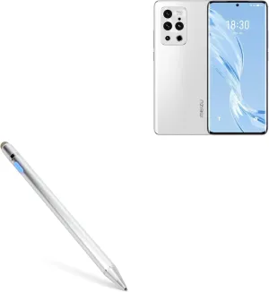 BoxWave Stylus Pen Compatible with Meizu 18 Pro - AccuPoint Active Stylus, Electronic Stylus with Ultra Fine Tip - Metallic Silver