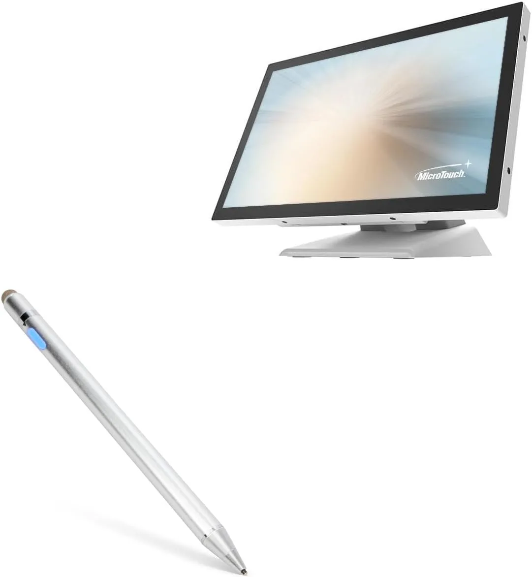 BoxWave Stylus Pen Compatible with Microtouch DT-215P-M1 (21.5 in) - AccuPoint Active Stylus, Electronic Stylus with Ultra Fine Tip - Metallic Silver