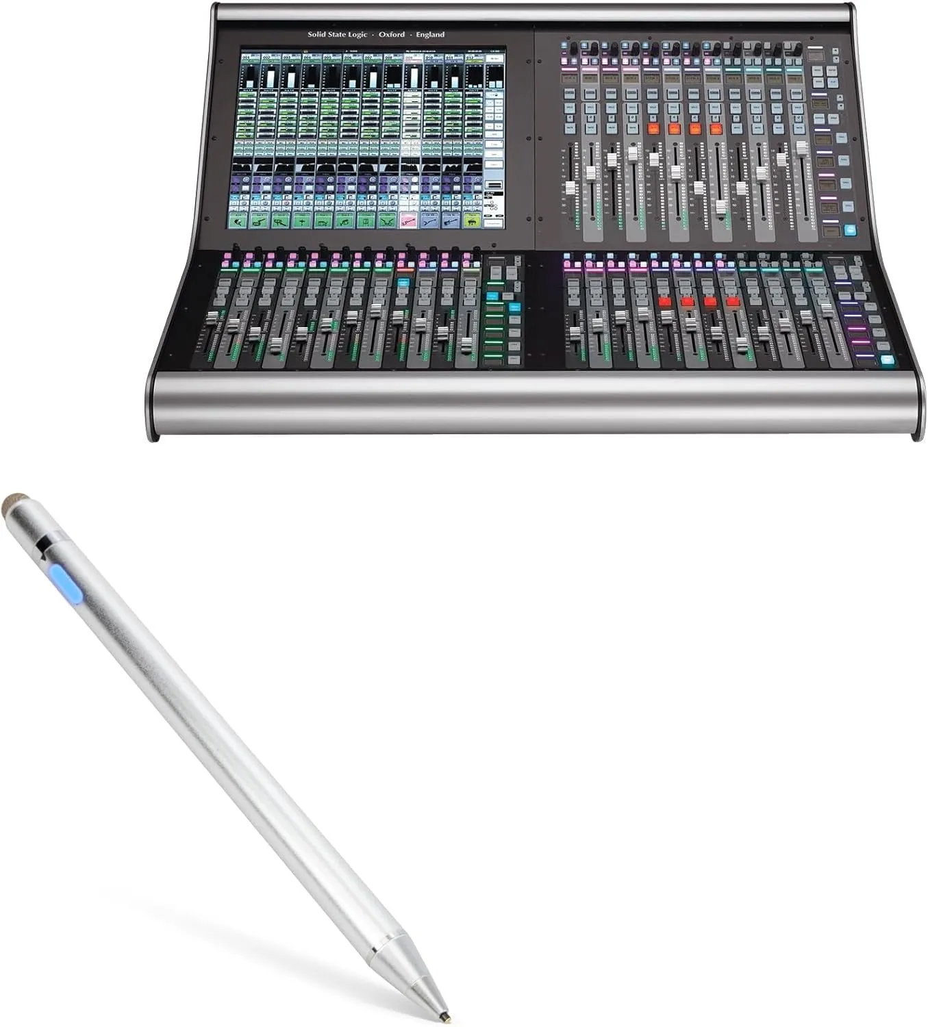 BoxWave Stylus Pen Compatible with Solid State Logic Expanders - AccuPoint Active Stylus, Electronic Stylus with Ultra Fine Tip - Metallic Silver