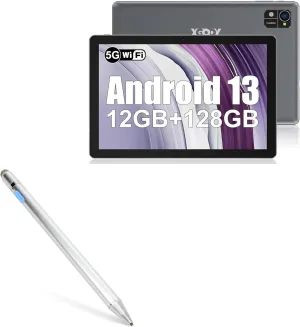 BoxWave Stylus Pen Compatible with Xgody N02PRO (10 in) - AccuPoint Active Stylus, Electronic Stylus with Ultra Fine Tip - Metallic Silver