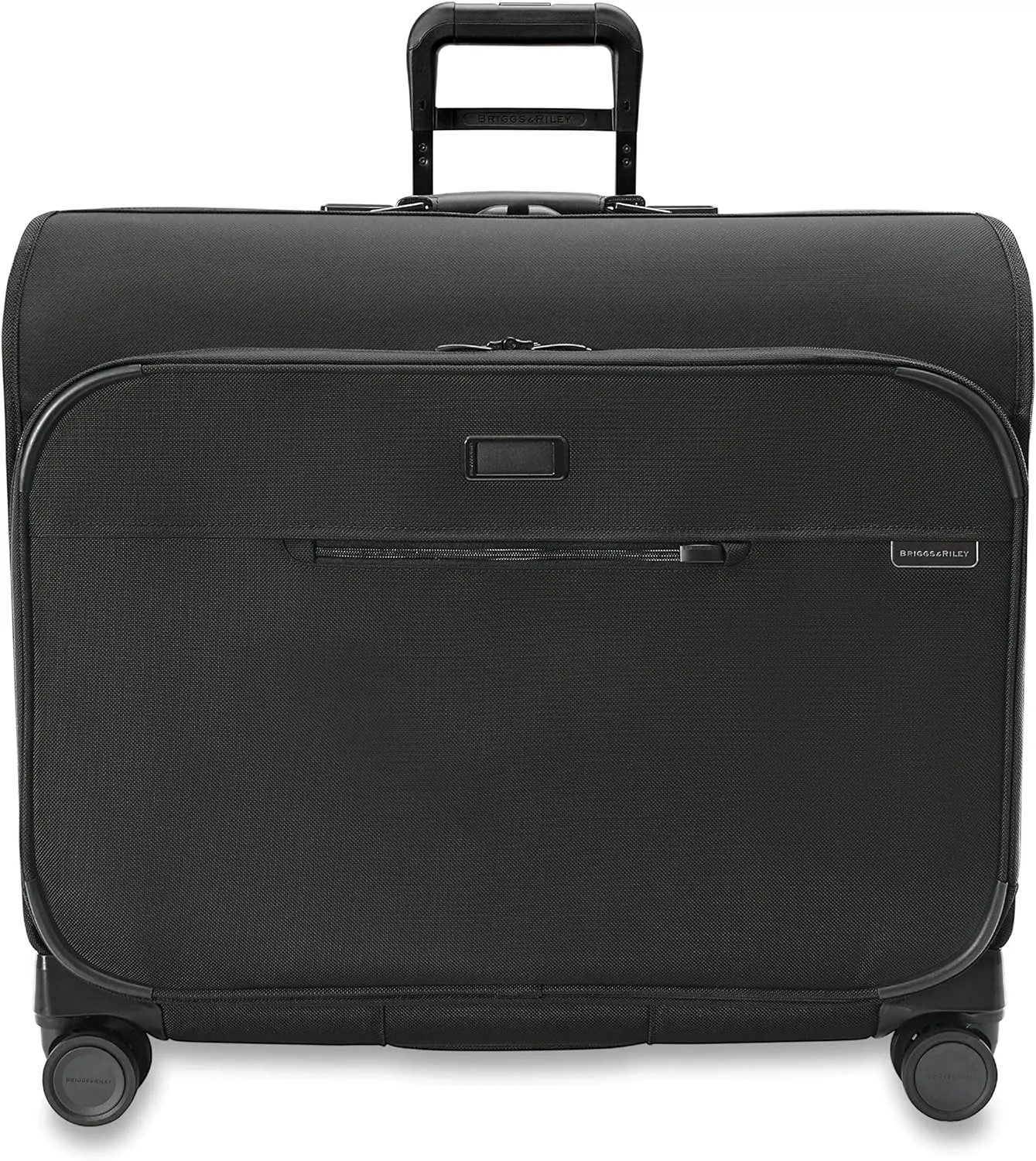 Briggs & Riley Deluxe Wardrobe Spinner - Checked Luggage for Travel, Suitcases with Wheels, Softside Rolling Bag for Men & Women, Built in Hook for Clothes - Baseline Collection, Black