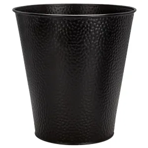 Brookstone Waste Basket Trash Can – Decorative Waste Basket for Bathroom or Bedroom, Small Trash Can Black, Waste Basket for Office, Modern Plastic Garbage Can, 5 Gallon Capacity