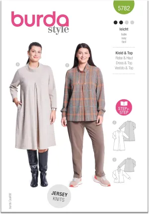 BURDA X05782BURDA Misses' Dress and Tunic Sewing Pattern Packet, Design Code B5782, Sizes 18-28 (44-54)