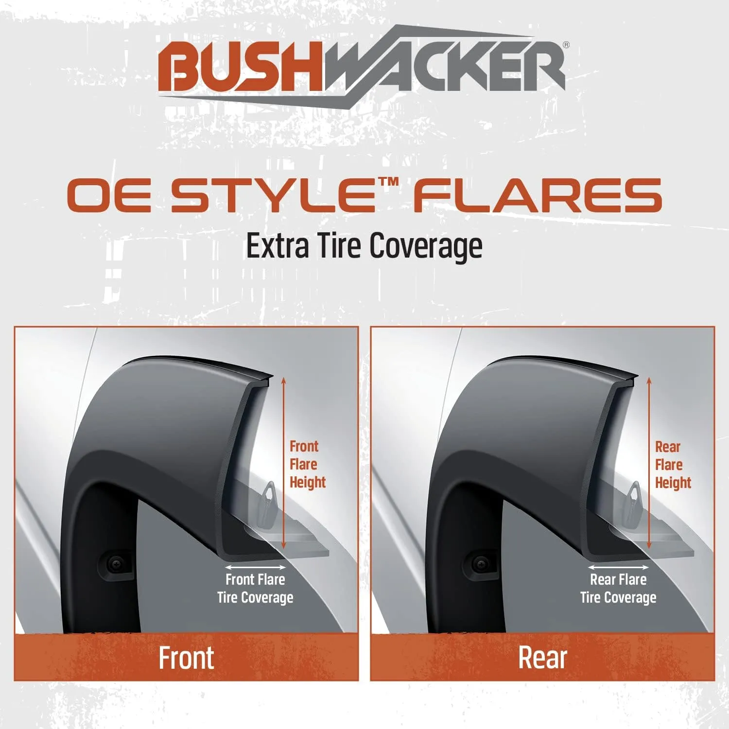 Bushwacker OE Style Color-Matched Front & Rear Fender Flares | 4 pcs. Billet Silver Metallic, Smooth Finish | 50928-95 | Fits 2022-2024 Ram 1500 (Excludes Rebel & TRX Models)