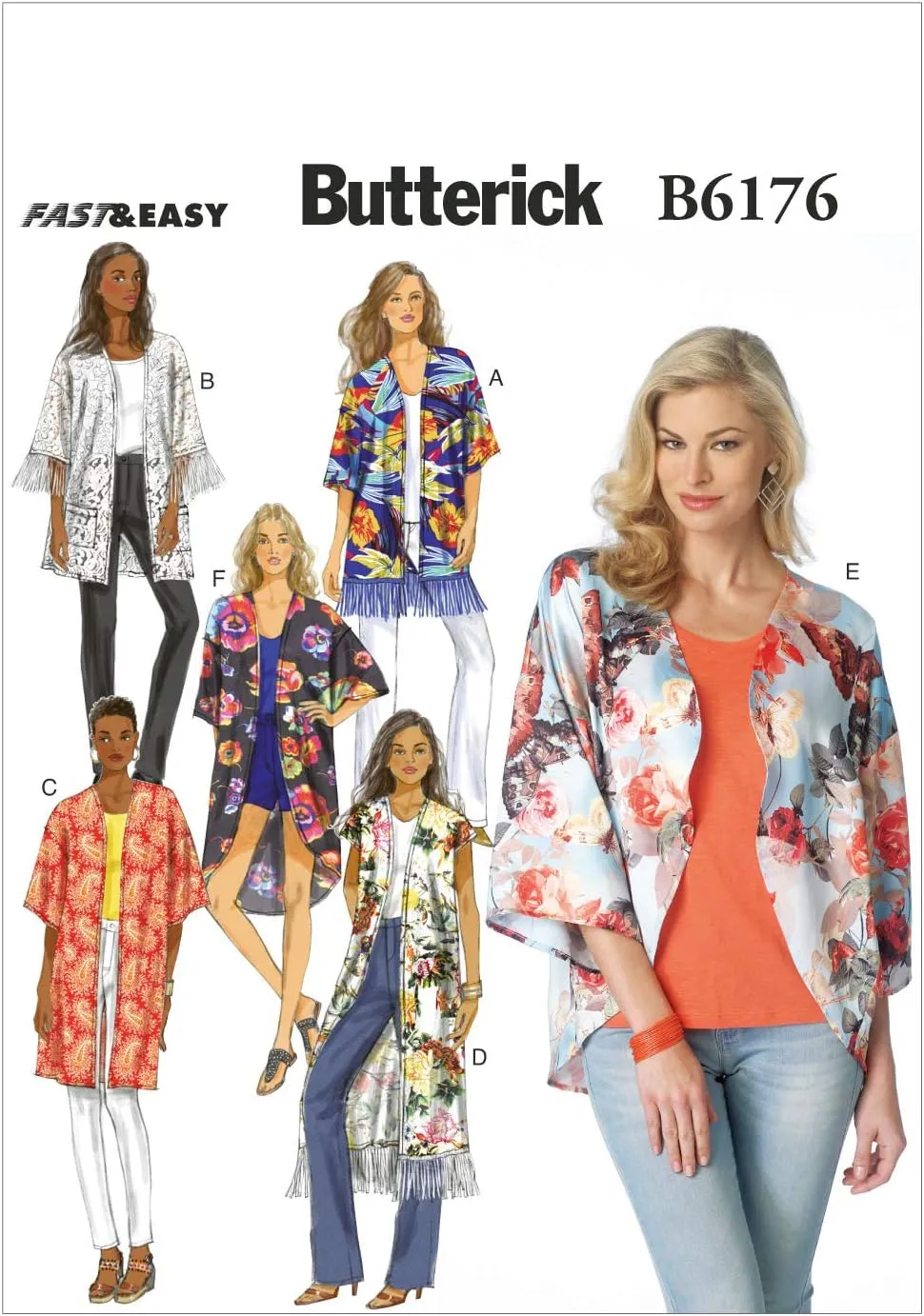 Butterick Patterns B6176ZZ0 Misses' Kimono Sewing Template, ZZ (LRG-XLG-XXL)