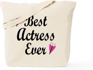 CafePress Best Actress Ever Tote Bag Reusable Natural Beige Canvas Shopping Bag