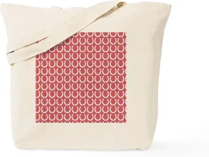 CafePress Indian Red Horseshoe Pattern Tote Bag Reusable Natural Beige Canvas Shopping Bag