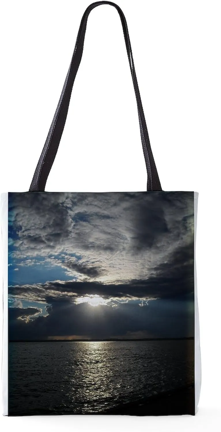CafePress Sun And Clouds Over Lake Erie 18"x18" Reusable Grocery Shopping Sling Tote Bag