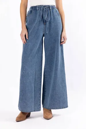Callahan Drawstring Waist Loose Chambray Pants FINAL SALE