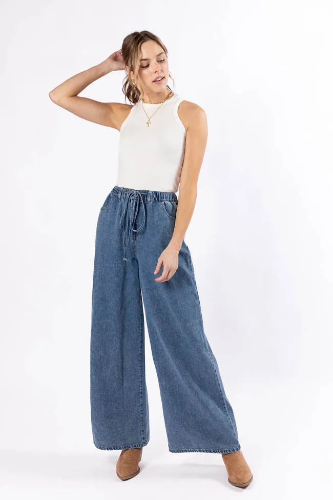 Callahan Drawstring Waist Loose Chambray Pants FINAL SALE