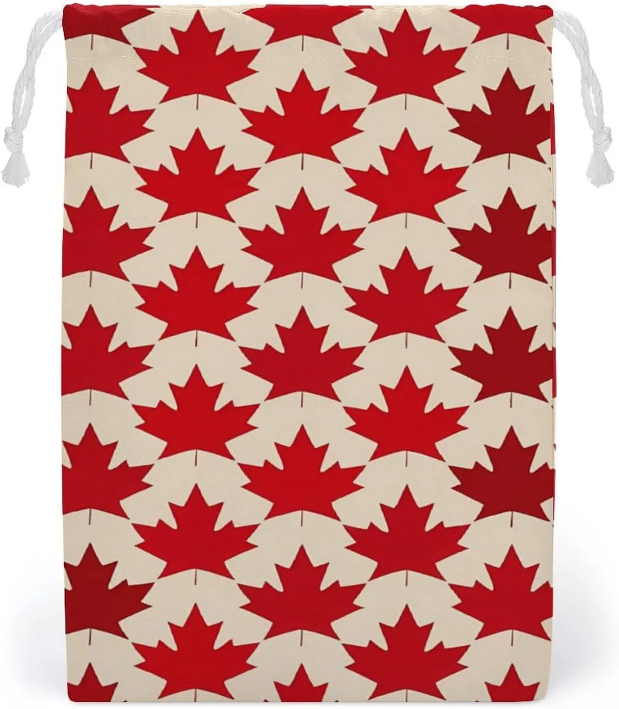 Canada Maple Leaf Pattern Drawstring Bag Portable Storage Bags Small Pouch for Sports Travel 12 * 18cm