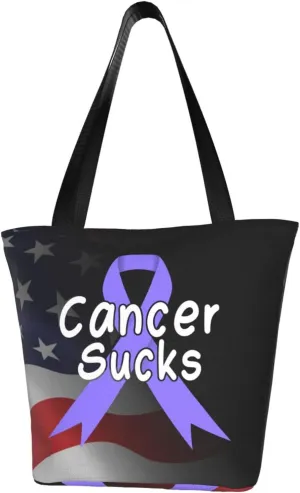 Cancer Sucks Stomach Cancer Awareness Fashion Shoulder Bag Large Capacity For Man Or Woman