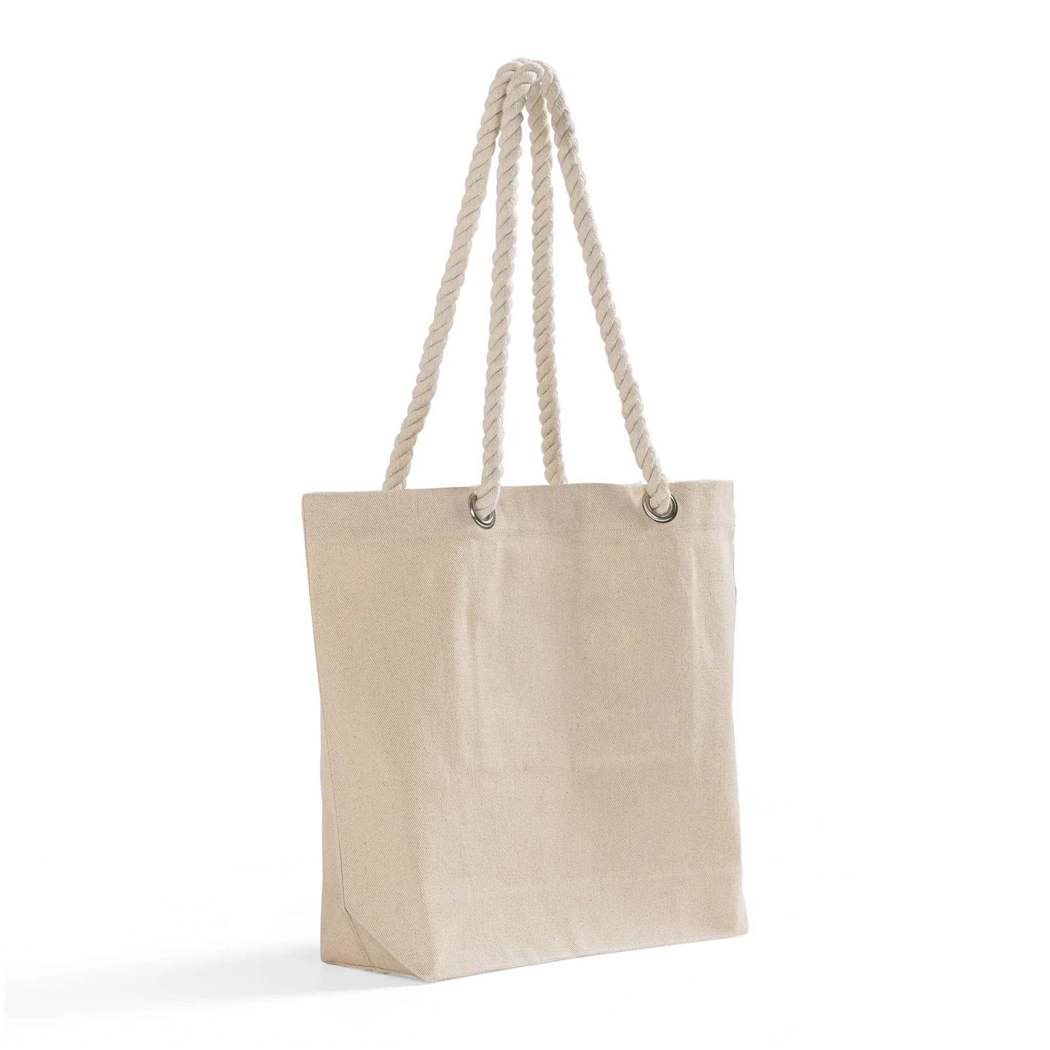 Canvas Beach Tote Bag with Fancy Rope Handles- RP200