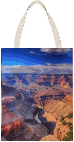 Canvas Tote Bag for Women Reusable Grocery Shoulder Bag Beauty Grand Canyon Shopping Bags with Handles