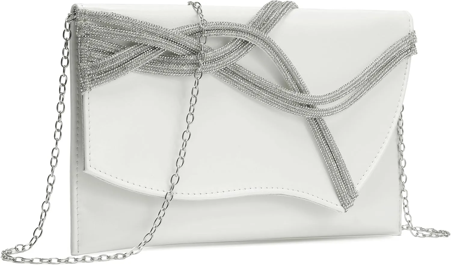 CARIEDO Women's Evening Bag Elegant Clutch Delicate PU Leather Flap Handbag Prom Wedding Party