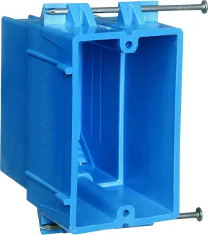 Carlon BH122A-UPC Switch/Outlet Box, New Work, 1 Gang, 3-7/8-Inch Length by 2-3/8-Inch Width by 3-3/4-Inch Depth, Blue