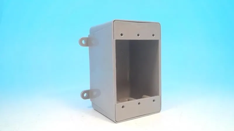 Carlon E9801 Device Box, 1-Gang, No Hubs, Depth: 2-3/4", FD Style, Non-Metallic