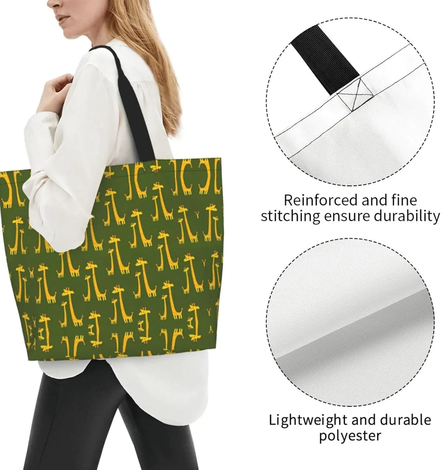 Cartoon Dinosaur Images Print Shoulder Bag For Women Shopping Bags Tote Bag Large Storage Handbag Grocery Bags