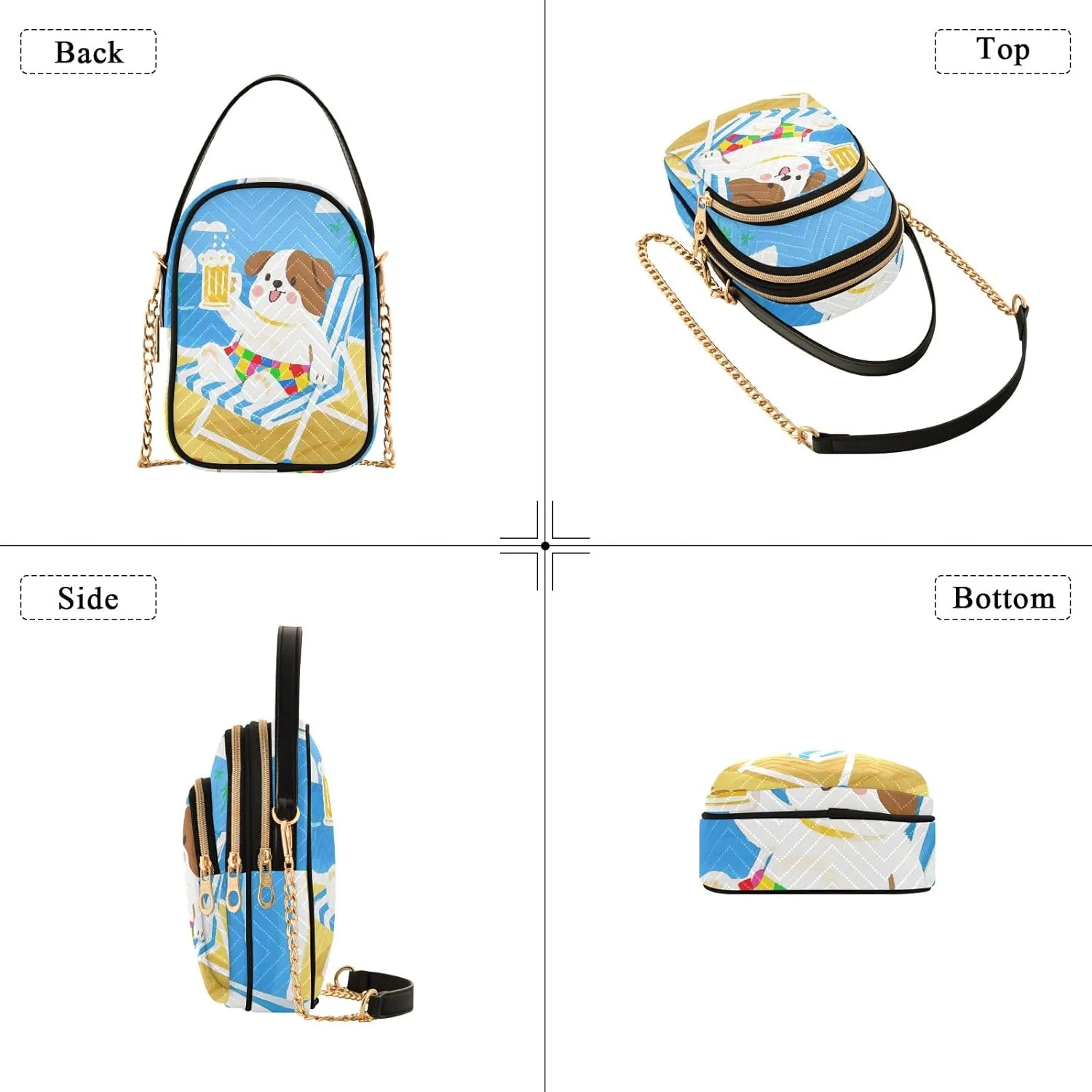 Cartoon Small Handbag Crossbody Bag for Women Quilted Bags Shoulder Purse Phone Wallet Chain Bag