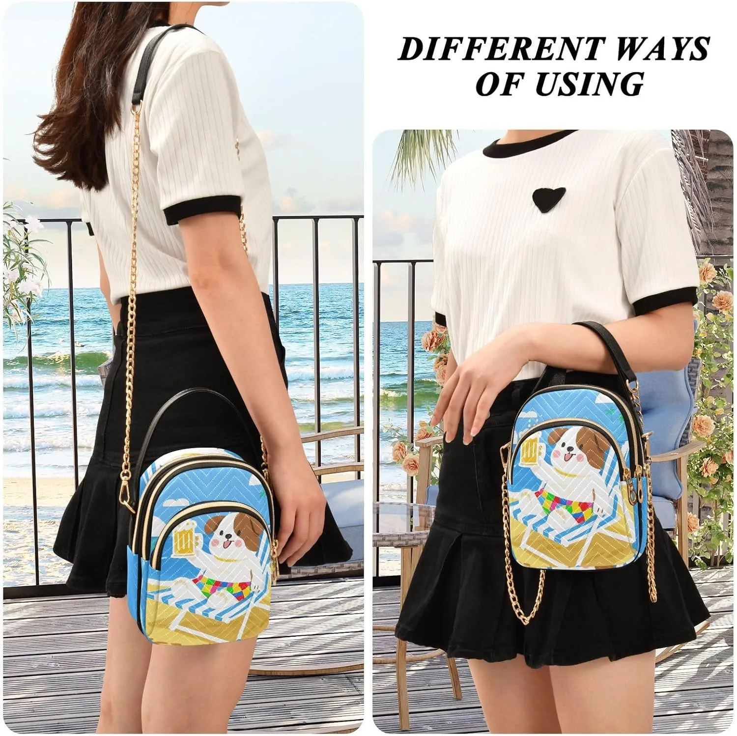 Cartoon Small Handbag Crossbody Bag for Women Quilted Bags Shoulder Purse Phone Wallet Chain Bag