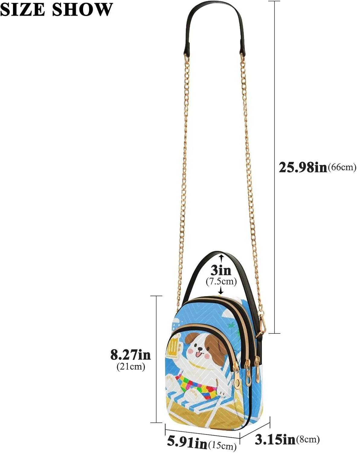 Cartoon Small Handbag Crossbody Bag for Women Quilted Bags Shoulder Purse Phone Wallet Chain Bag