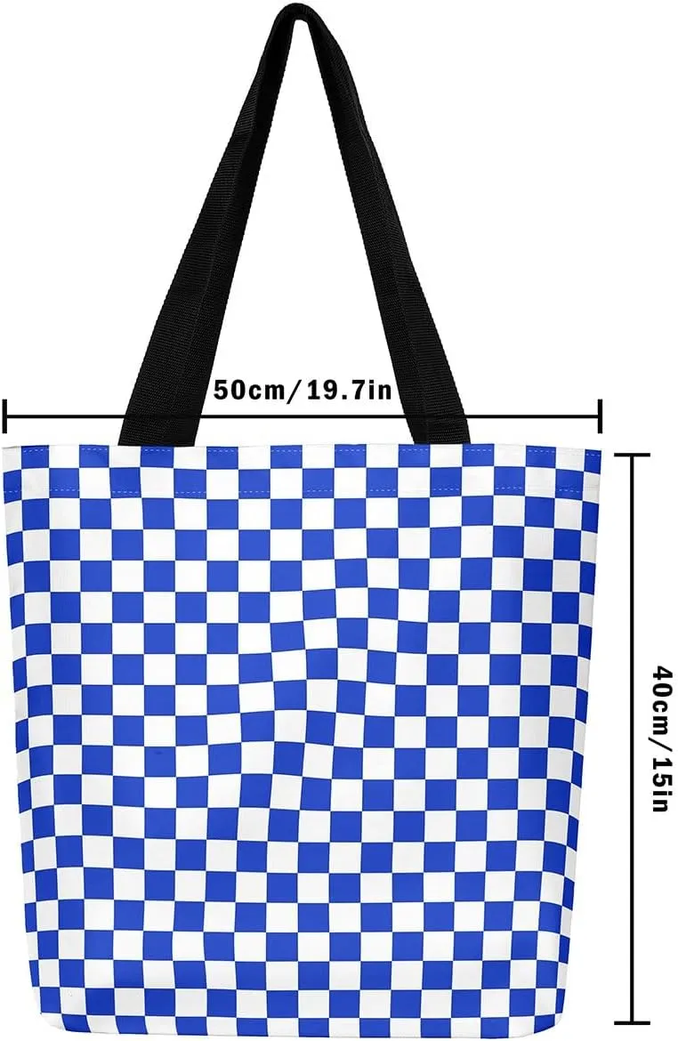 Castle Fairy Leopard Print Bow Canvas Tote Bag,Geometric Grid Shoulder Handbags for Shopping,Valentine's Day Tote Bag Handbag