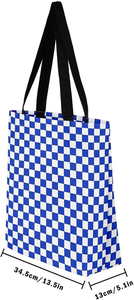 Castle Fairy Leopard Print Bow Canvas Tote Bag,Geometric Grid Shoulder Handbags for Shopping,Valentine's Day Tote Bag Handbag