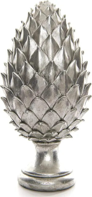 Ceramic Pinecone Ornament (40cm x 20cm x 20cm) (Silver)