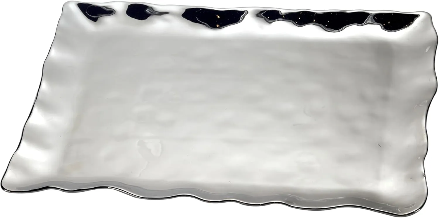 Certified International Silver Coast Rectangular Platter 16" x 10", Multicolor