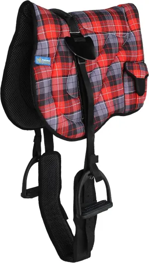 CHALLENGER Horse Neoprene Padded Anti-Slip Bareback Saddle Pad Blue Plaid 39TS04