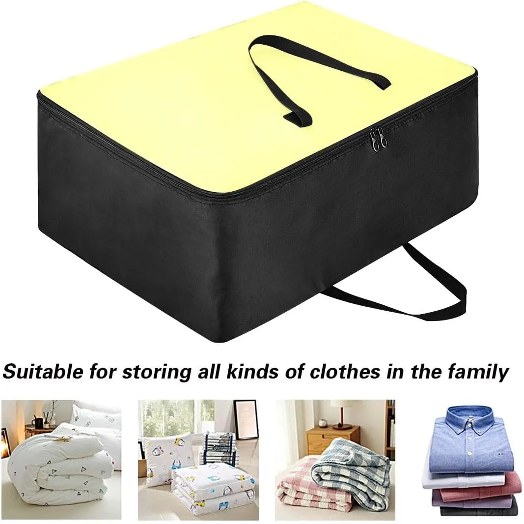 Champagne Yellow Storage Bag, 27.5x19.7x11 In, Collapsible Moving Bags Zippered Storage Bag for Moving