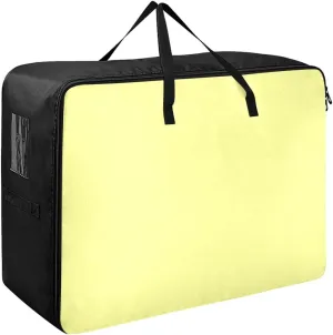Champagne Yellow Storage Bag, 27.5x19.7x11 In, Collapsible Moving Bags Zippered Storage Bag for Moving