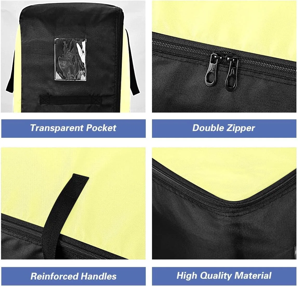 Champagne Yellow Storage Bag, 27.5x19.7x11 In, Collapsible Moving Bags Zippered Storage Bag for Moving