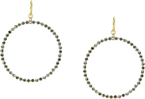 Chan Luu 2" Hoop Earrings in Midnight Crystal and Gold
