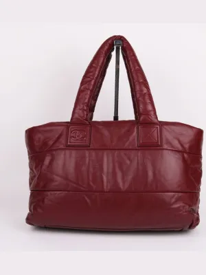 Chanel cocoon leather large Tested Premium shoulder Burgundy bag