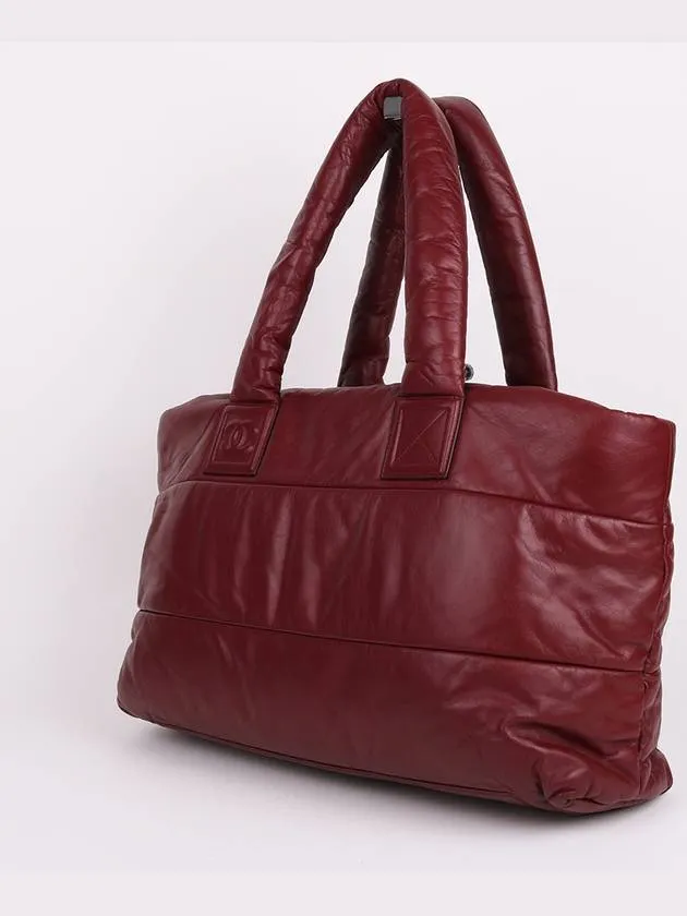Chanel cocoon leather large Tested Premium shoulder Burgundy bag