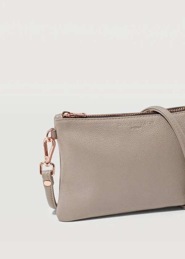 CHARLIE MIDDLETON Taupe Essential Crossbody Bag - Gold
