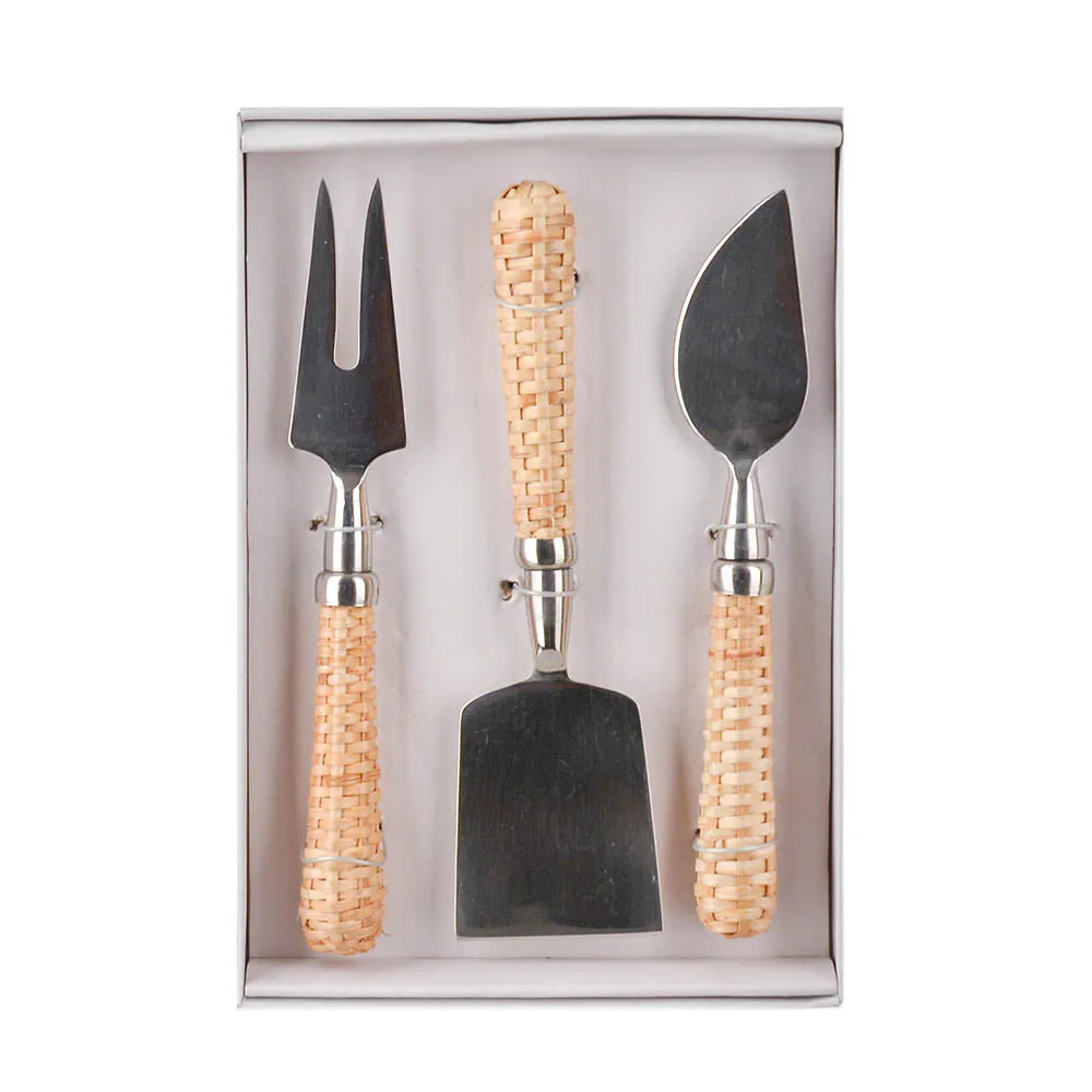 Cheese Knife Set Rattam Handle