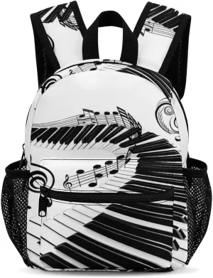 Chic Music Piano Keyboard Note Backpack Cute Laptop Bag Mini Shoulder Bags Travel Casual Daypacks 13 Inch