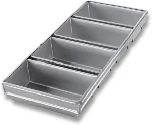 Chicago Metallic Bakeware Aluminized Steel 4-Strap Bread Pans w/ Glaze