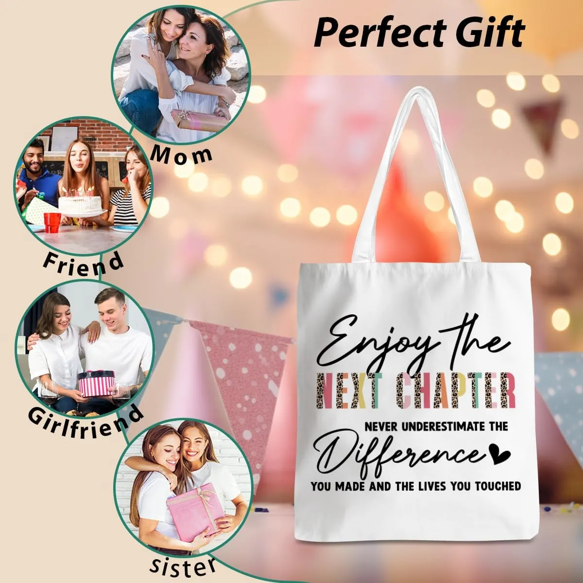 Christian Gifts Retirement Gift for Woman, Inspirational Tote Bag Beach Bag, Going Away Gift Reusable Grocery Bag